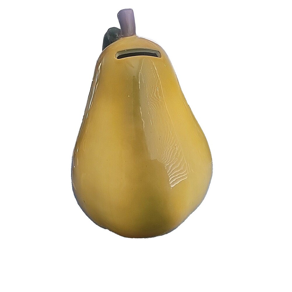 Vintage Ceramic Pear Bank 8" tall No Plug, small flea bite - Picture 3 of 11